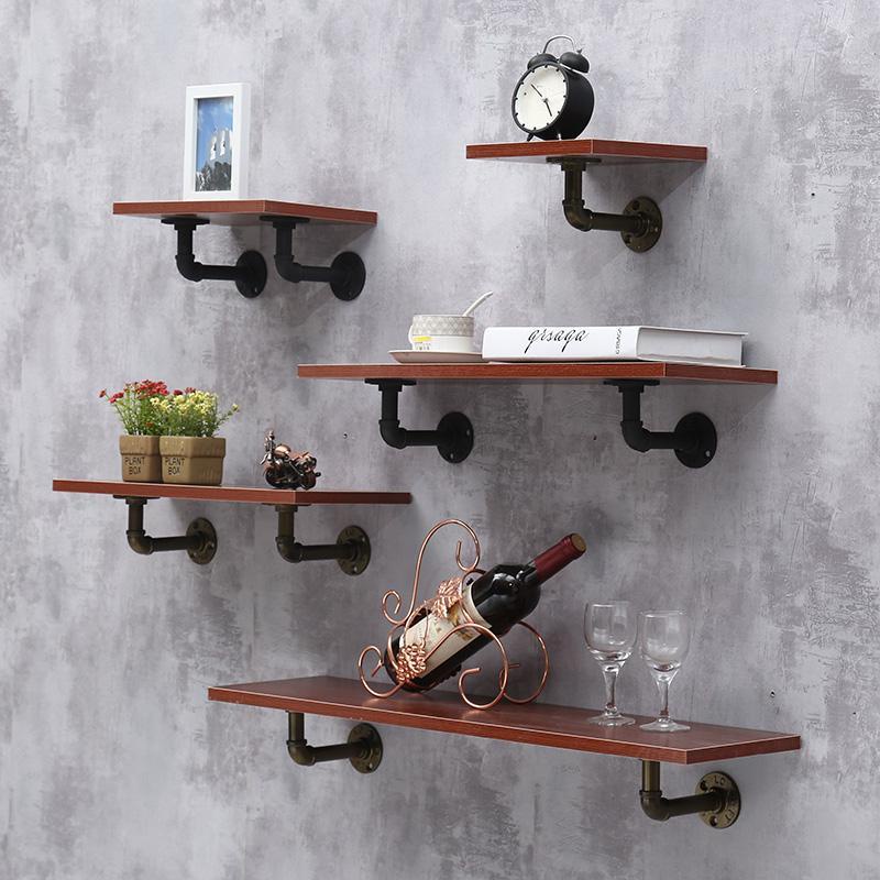 Iron Water Pipe Shelf Bookshelf Wall Shelf Wall Flower Shelf Flat
