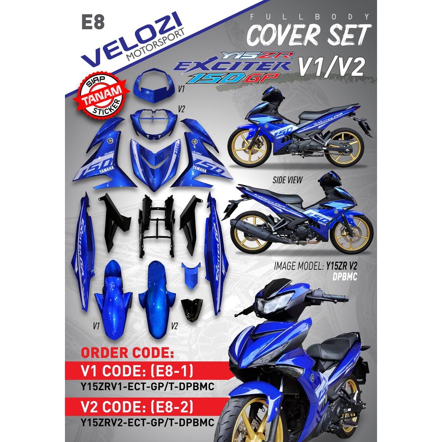 COVER SET Y15ZR EXCITER BIRU GP DPBMC 2021 COVERSET PREMIUM EDITION
