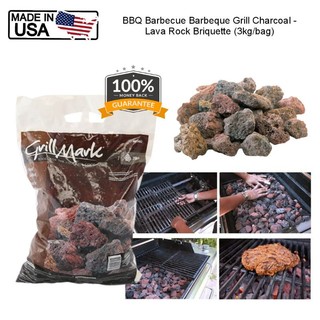 BBQ Barbecue Barbeque Grill Charcoal - Lava Rock Briquette (3kg/bag ...