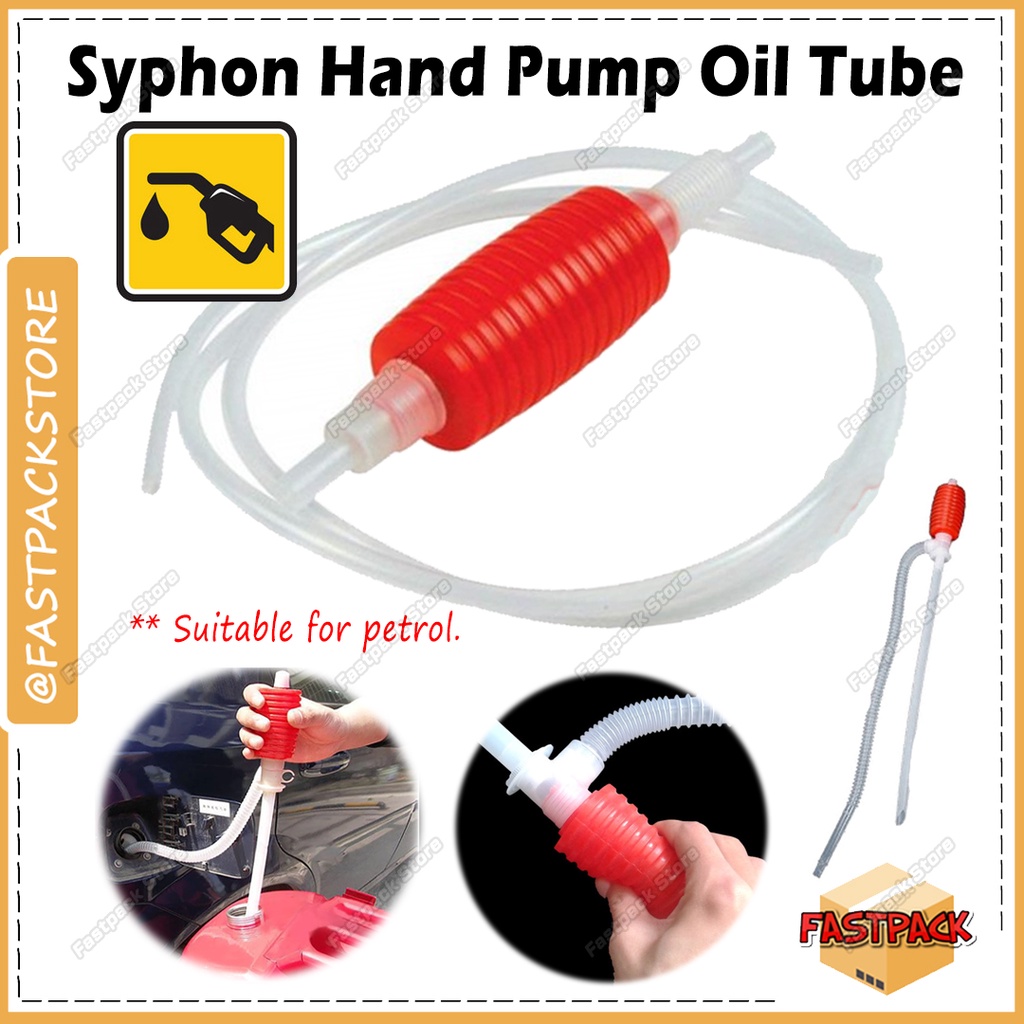 Emergency Suction Syphon Hand Pump Oil Tube Plastic Car Truck Fuel ...