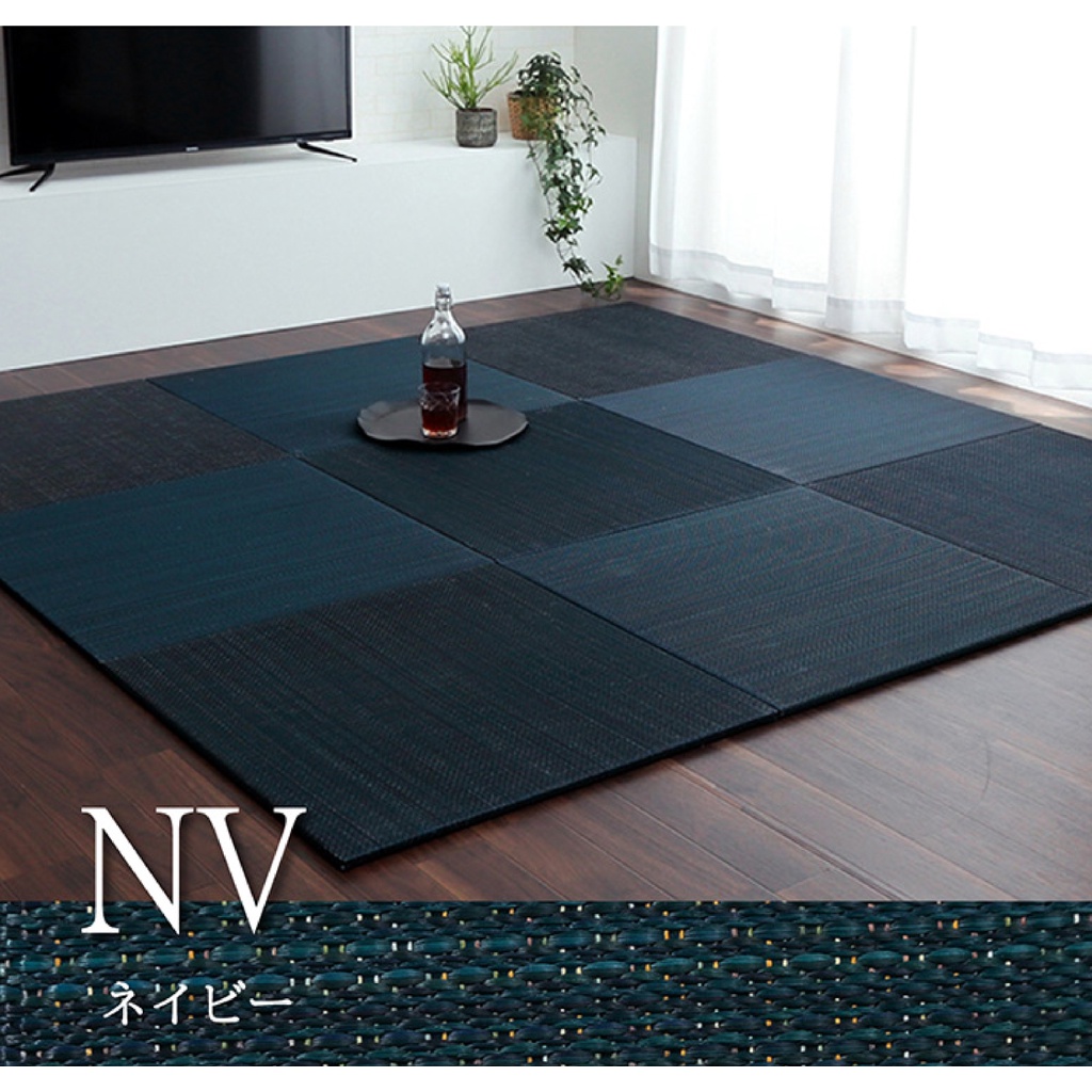 IKEHIKO Japanese rush grass Tatami Mat 70×70cm Rug Carpet Floor Navy ...