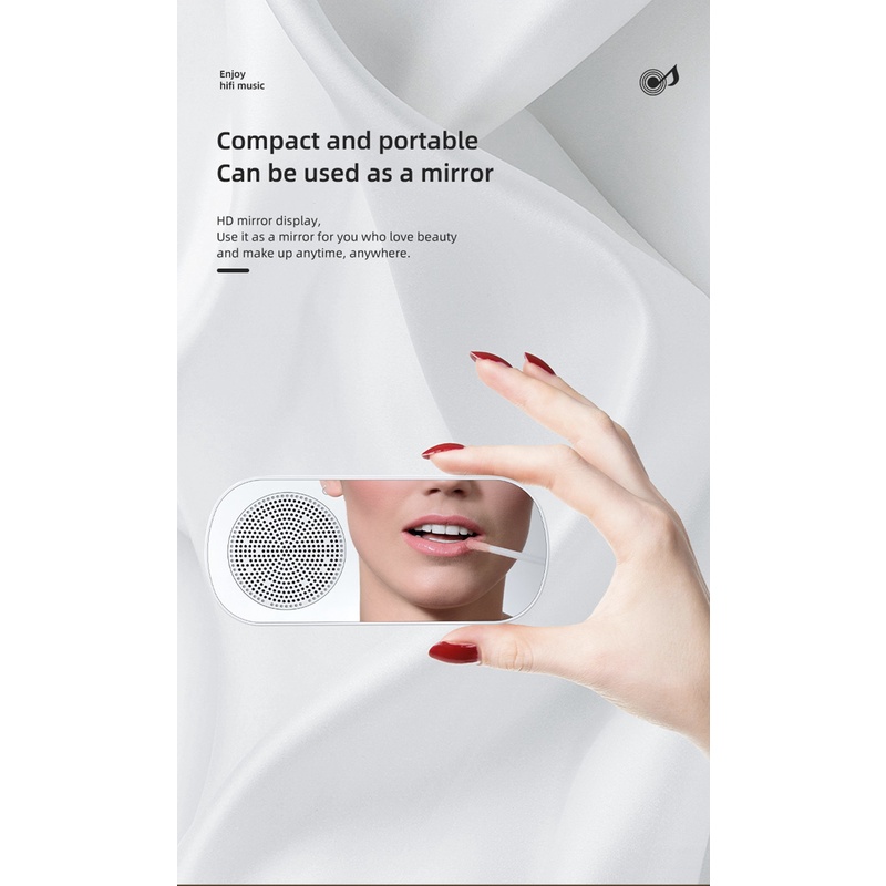 Twitch Z7 Bluetooth Speaker LED Digital Desktop Clock FM Radio Mirror