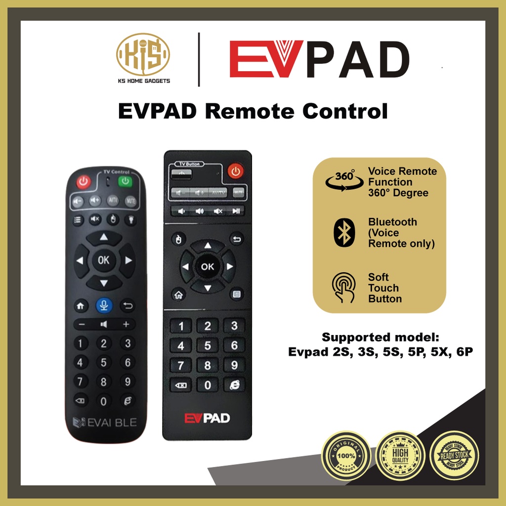 EVPAD Remote Control 100 ORIGINAL for EVpad 6P / 5X / 5P / 5S / 5 MAX