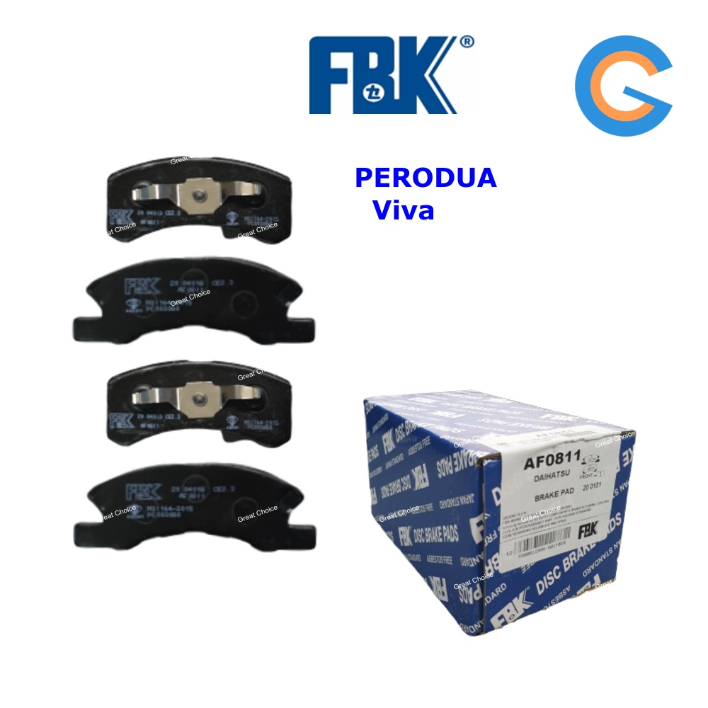 FBK Viva Front Disc Brake Pad Juara, Mirage 2012 PERODUA PROTON