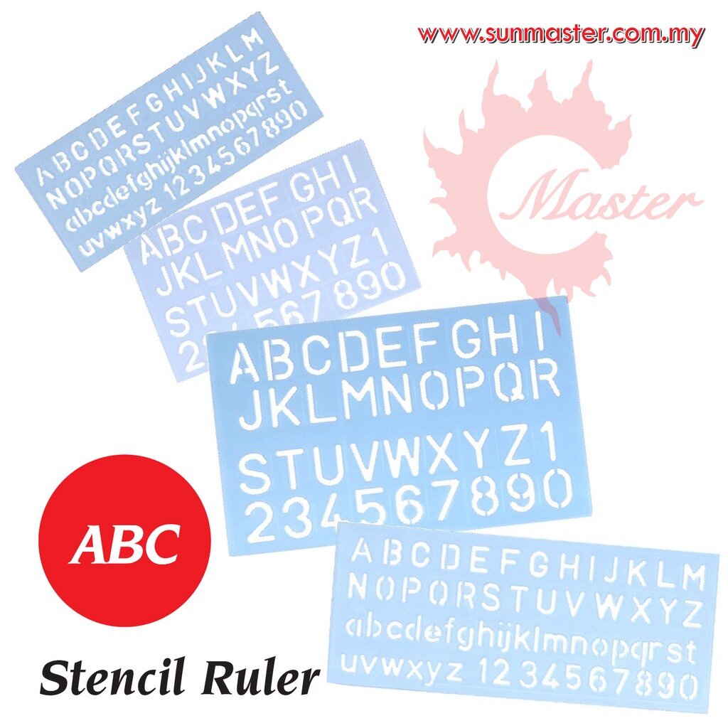 English Alphabet Stencil Ruler ABC Ruler (STENCIL ALPHABET) / Pembaris ...