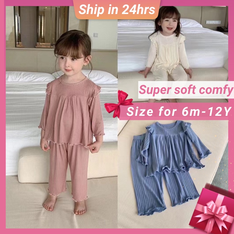 Pyjamas kids Set Girls Sleepwear Air-conditioning Clothes baju tidur ...