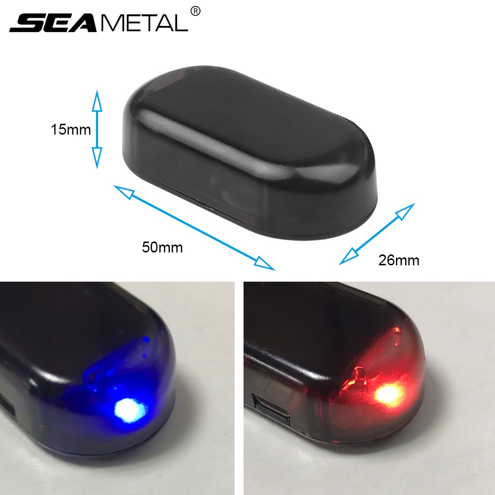 SEAMETAL Solar Power Car Antitheft Warning light Universal Car Fake