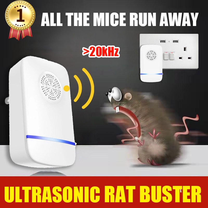 100% Works Electric Ultrasonic Rat Repellent Indoor Chemical-Free ...