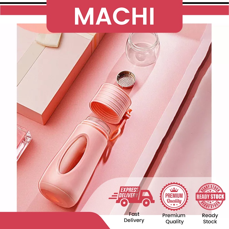 Tea Bottle Tea & Water Separation Bottle Glass Cup Tempered Glass Water Bottle Tea Filter