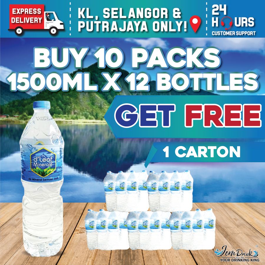 BUNDLE OF 10 PACKS : D'LEAF MINERAL WATER 1500ML x 12 BOTTLES | Shopee ...