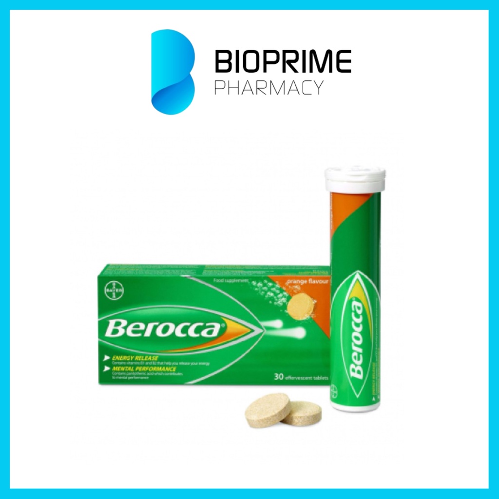 Berocca Effervescent Orange Tablets 30s / 15s (Immune System) Shopee
