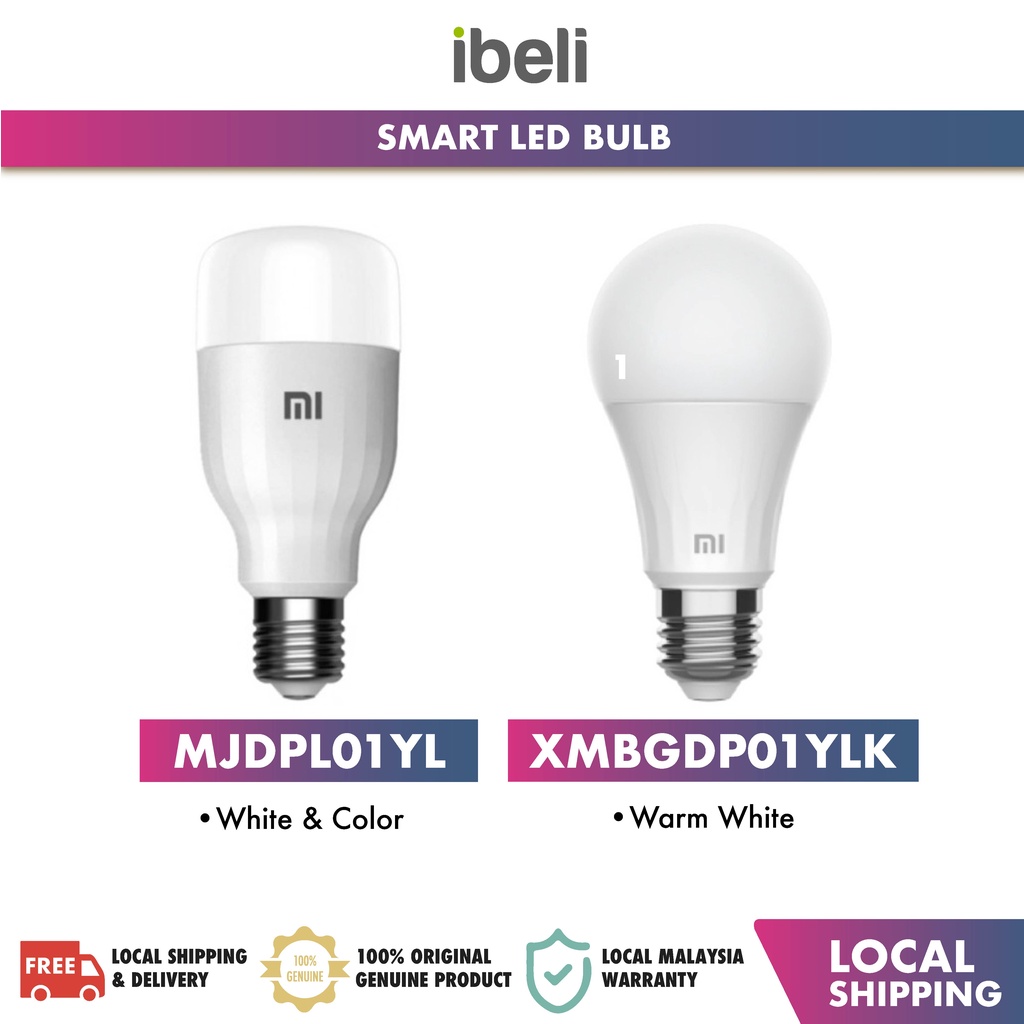 Xiaomi Mi Smart LED Bulb Essential - White & Colour (Global) / Warm White  E27 9W - Works with Google Assistance & Alexa