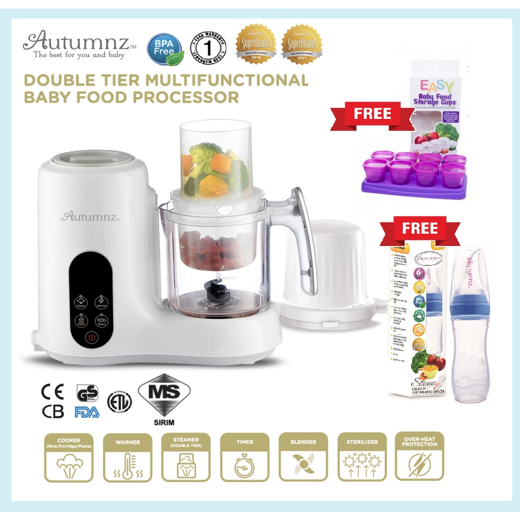 Autumnz Double Tier Multifunctional Baby Food Processor (Steam & Blend) Shopee Malaysia