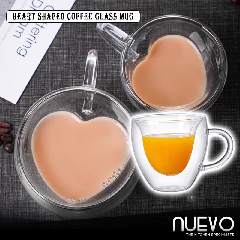 Heat Resisting Drinkware Double Wall Glass Mug Tea Beer Mug Juice Cup Coffee Cups Mug T Heart