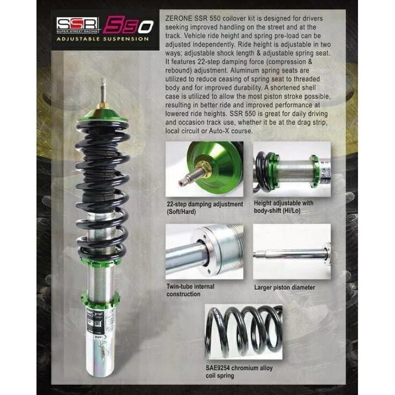 ZERONE SSR550 TOYOTA HILUX VIGO REVO ROCCO ADJUSTABLE ABSORBER HI LO ...