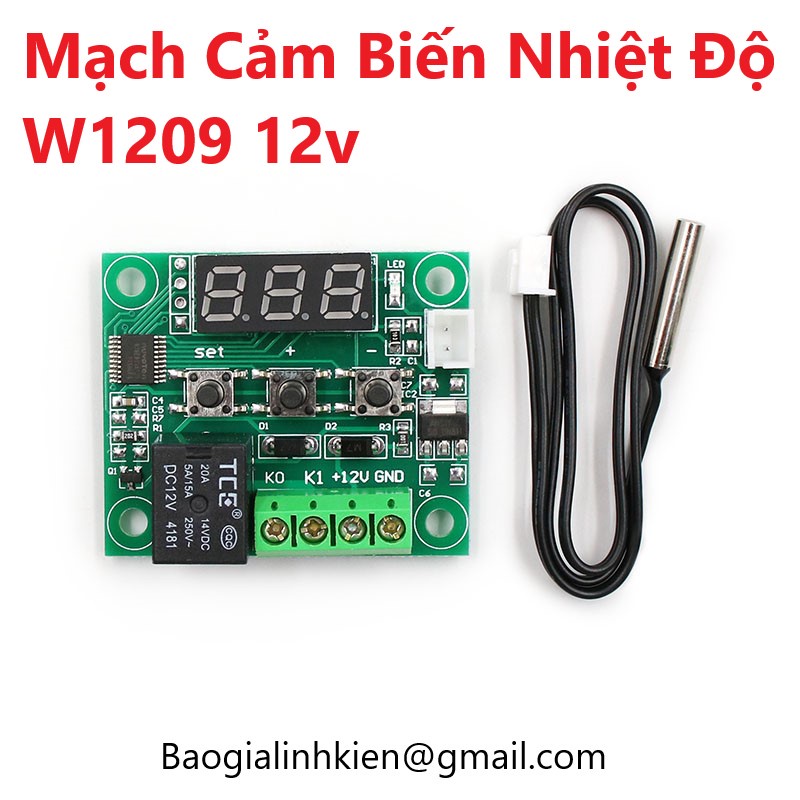 Temperature Sensor Circuit W1209 12v Relay Temperature Control