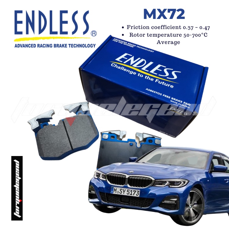(BMW G20 PERFORMANCE/SUPRA A90 GR) ENDLESS BRAKE PAD MX72 TYPE 700°C ...
