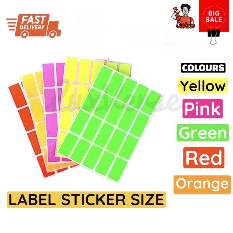 10sheets Self Adhesive Color Label Sticker Paper Stickers Labels Round / Square / Rectangle 🔥
