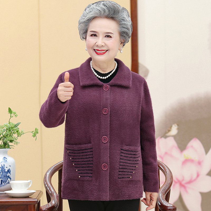 Warm Thick Neck Sweaters For The Elderly & Middle-Aged | Shopee Malaysia