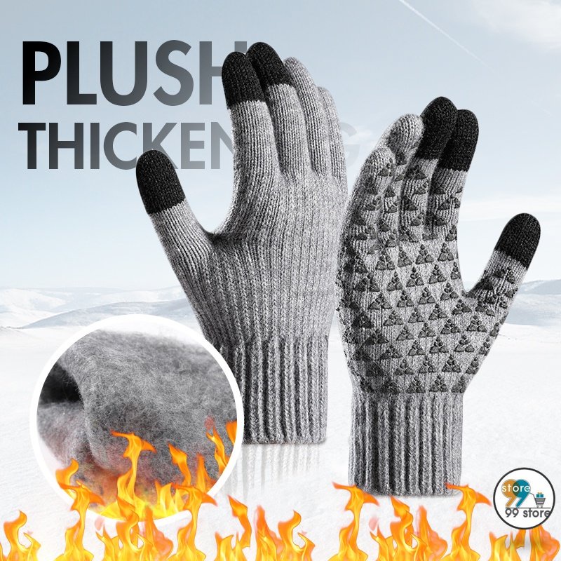 HOT Men Winter Knitted Windproof Thicken Warm Gloves/Fashion Thermal