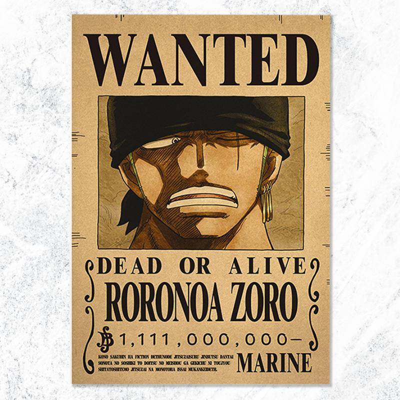 New Edition One Piece Poster RORONOA ZORO One Piece Wanted Posters 28