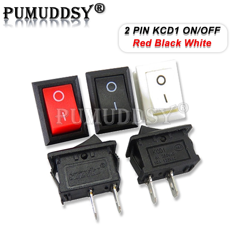 10PCS 15x21 KCD01-117S KCD01 15*21mm 2Pin Black Red Whit ON/OFF SPST ...
