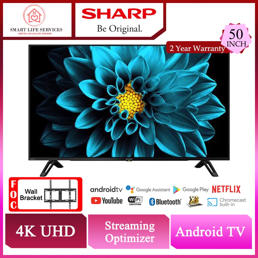 Sharp 50 Inch 4K UHD / 4K UHD AQUOS Android TV 4TC50BK1X/ 4TC50DK1X
