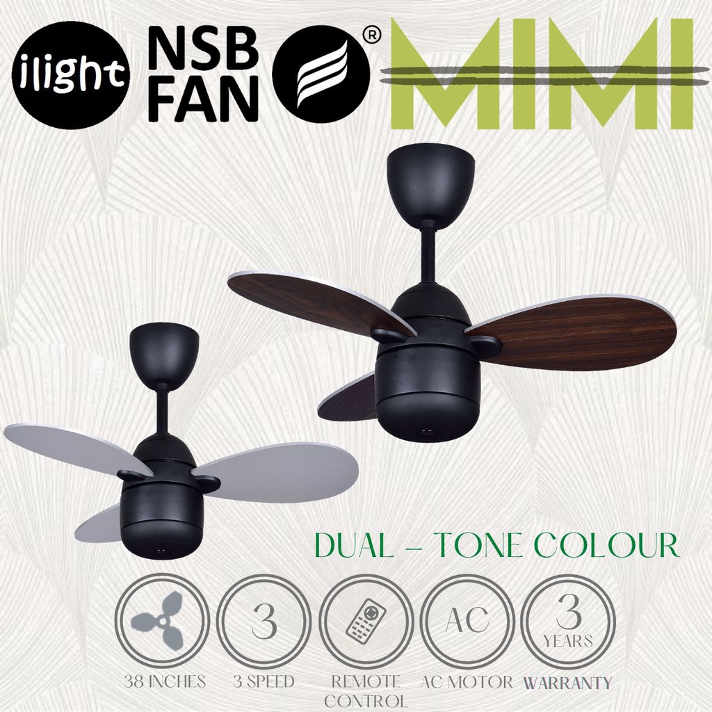 NSB FAN MIMI 28 Inches AC Motor 3 Blades with Remote Mini Baby Ceiling