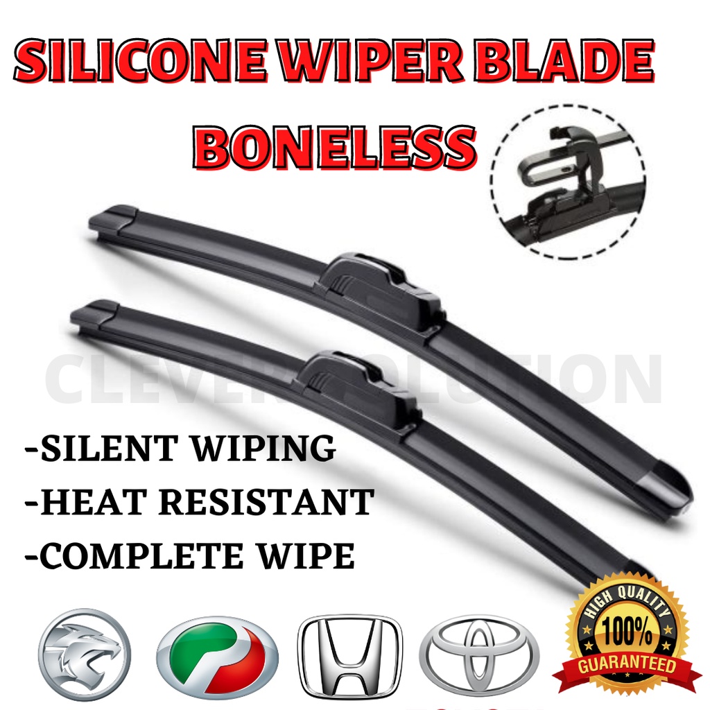 Soft Rubber Car Wiper Blade Boneless For Proton Perodua Honda Toyota ...