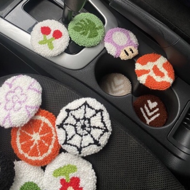 Punch Needle Car Coasters Shopee Malaysia