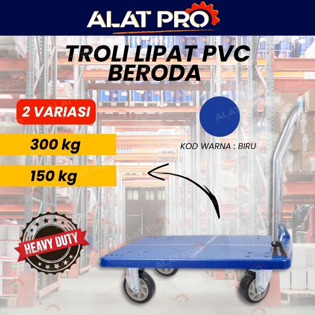 Foldable Pvc Platform Hand Truck Trolley Troli Lipat Pvc Beroda Kg