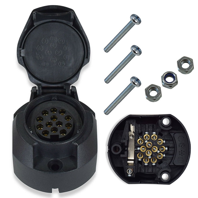 13-pin 12V Car Trailer Socket Adapter With Automatic Switch-off Truck ...