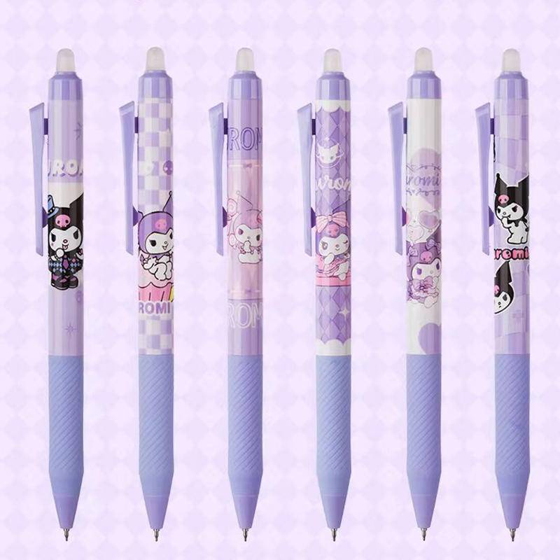 6Pcs/set Sanrio Kuromi Mechanical pen 0.5mm Erasable Gel Pen Refills ...