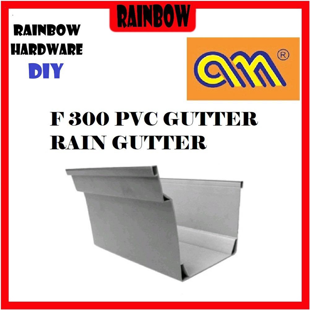 PVC GUTTER RAIN GUTTER FITTING ARENSI BRAND F300 (1 FEET TO 4 FEET