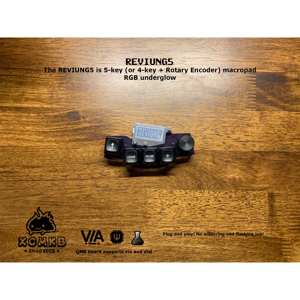 Reviung5 Rotary Encoder Knob RGB underglow Open source keyboard ...