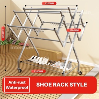 HOUSEHOLD CLOTHES HANGER #SINGLE #DOUBLE POLE/ DRYING RACK (RAK PENYIDAI  BAJU)