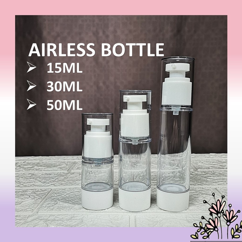 15ml 30ml 50ml Airless Pump Bottle Botol Pam Airless Serum Lotion Toner Cream Sunblock 4686