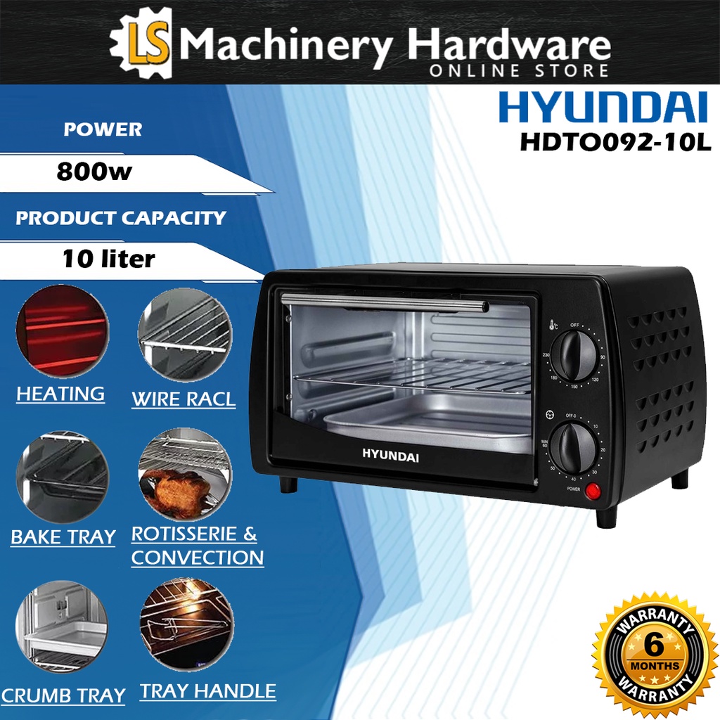 HYUNDAI 800Watt 10Liter electric oven HDTO09210L Brand KOREA 12 Months Local Warranty