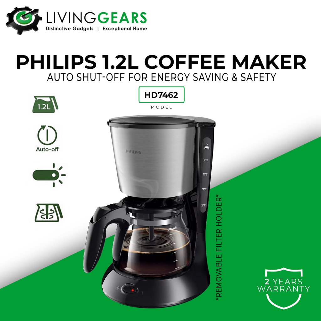 Philips Coffee Maker Compact Design Glass Jar (0.6L) HD7432/Pensonic