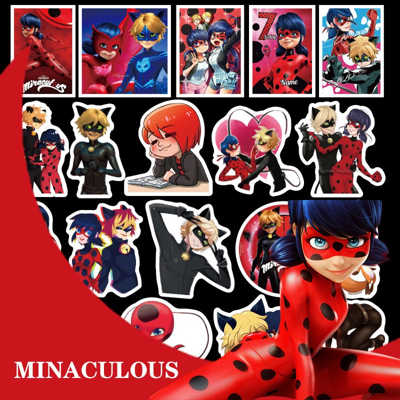 50pcs Ladybug Miraculous Sticker Bomb Pack DIY Imposter Crew Set Decals ...