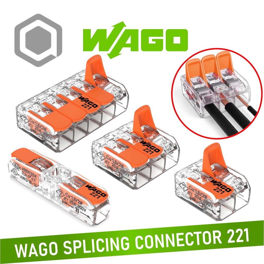 5pcs WAGO 221-415 Pluggable Terminal Block 5 Ways