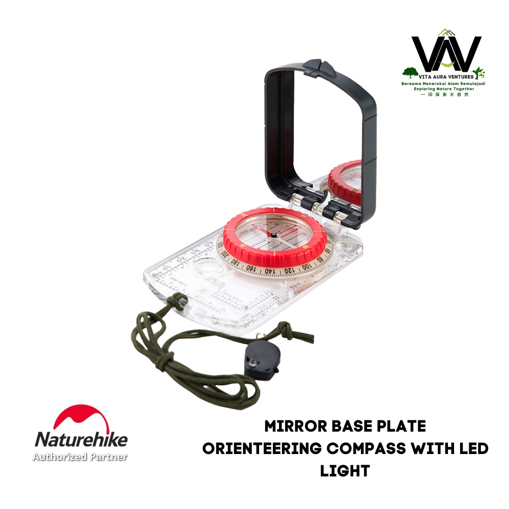 NATUREHIKE Mirror Base Plate Orienteering Compass with LED Light ...