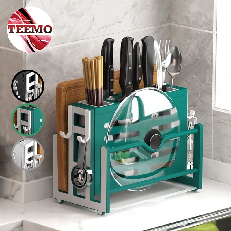 Teemo Multifunctional Knife Holder Rack Kitchen Cutting Board Rack ...