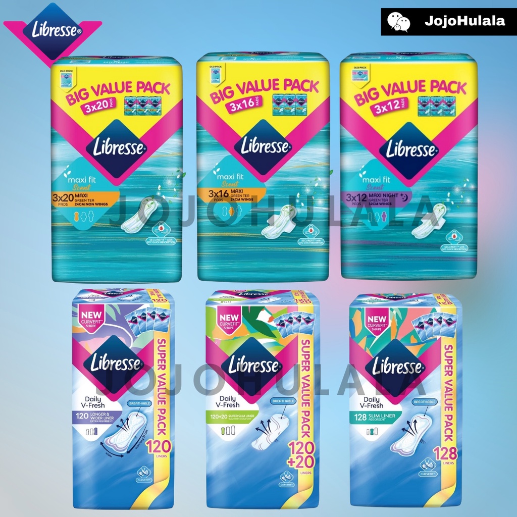 LIBRESSE Super Slim Liner Longer & Wider Liner Green Tea Night Sanitary