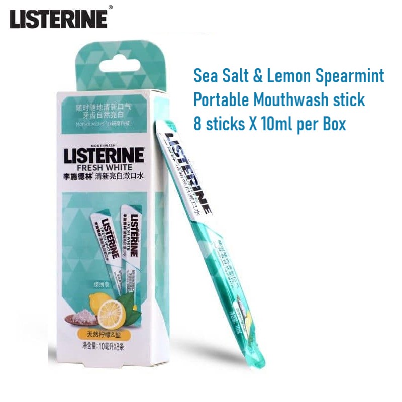 Listerine Sea Salt & Lemon Portable Mouthwash stick 8 sticks X 10ml per