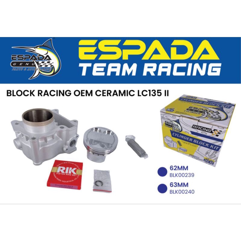 LC135 BLOCK RACING CERAMIC ESPADA 62MM 63MM | Shopee Malaysia