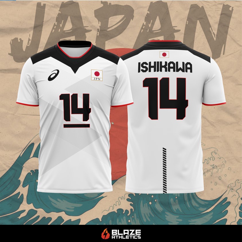 WHITE Japan Olympic Volleyball Jersey Shopee Malaysia