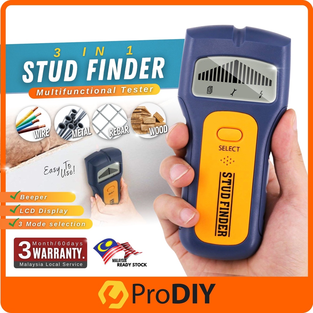 PRODIY 3 In 1 Stud Finder Wall Scanner Detector Wire Detector Wood