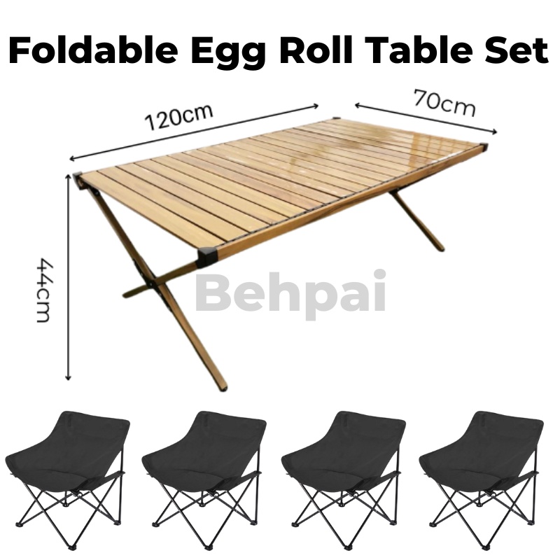 Outdoor Height Adjustable Folding Aluminum Egg Roll Table Set Portable ...
