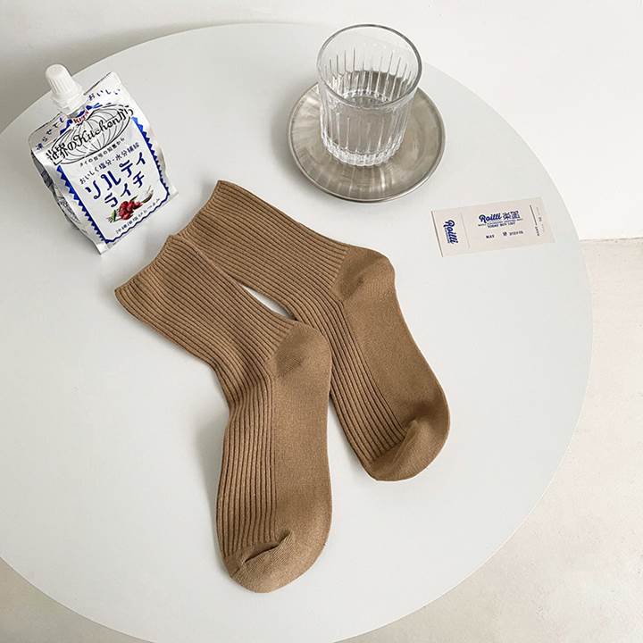 【READY STOCK】Women's Solid Color Tube Cotton Sock 1 Pair Students ...